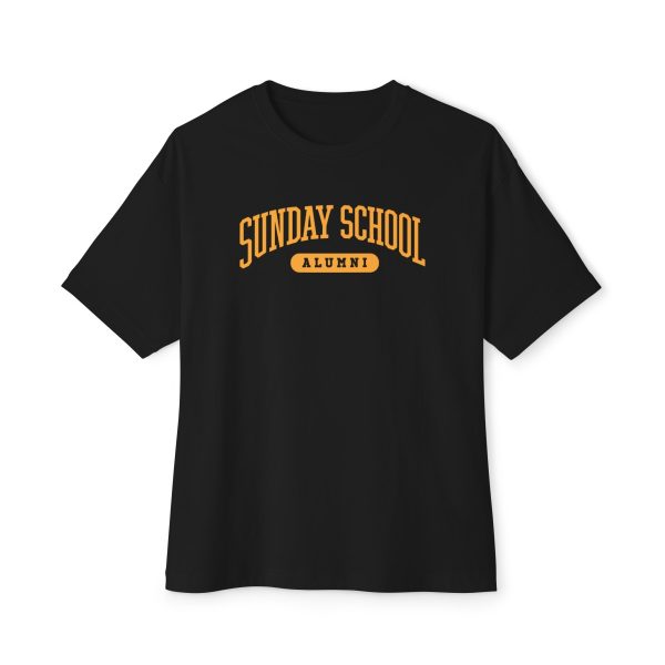 Sunday School Alumni- Unisex Oversized Boxy Tee - Image 2